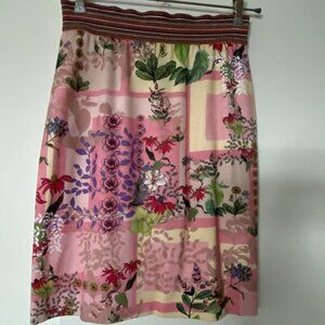 Jupe à motif fleurs/feuilles et carreaux